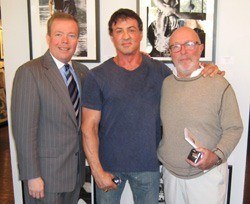 stalone Group photo of David Streets, Sylvester Stallone and Smith Publicity client Stephen Verona, Director of Lords of the Flatbush and author of The Making of the Lords of Flatbush