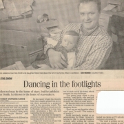 \"In the beginning .... 1998\" newspaper article about Dan Smith and the launch of Smith Publicity, with his daughter in bedroom office