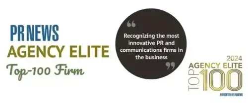 2024 PRNews Marketing and PR Agency Top 100 Elite award.