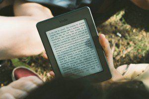 A kindle e-book. Book publicists give merchandising ideas for authors to help promote their book sales.